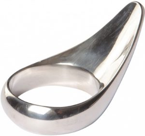 STAINLESS STEEL TEARDROP COCK RING 55 MM.