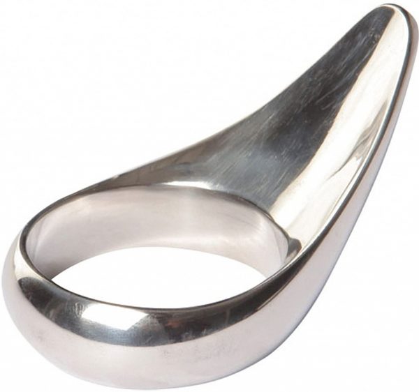STAINLESS STEEL TEARDROP COCK RING 55 MM.