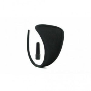 FF PLUS SIZE VIBR STRAP THONG BLACK