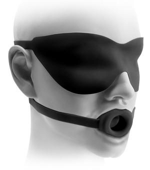 FF ELITE OPEN MOUTH GAG&MASK L BLAC