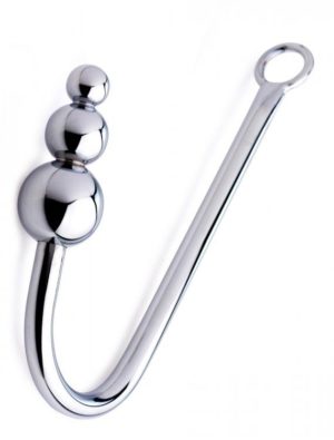 BEADED ANAL HOOK - SILVER