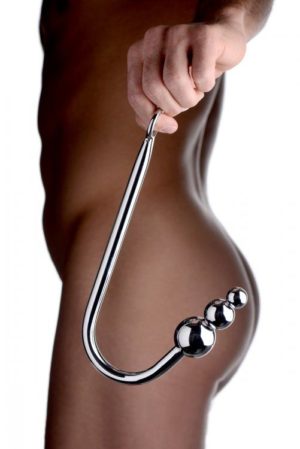 BEADED ANAL HOOK - SILVER