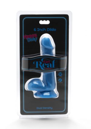 HAPPY DICKS DILDO 6 INCH BALLS Blue