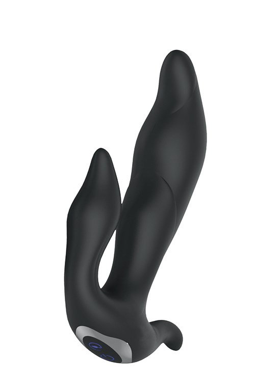 ZWARTE SILICONEN DUO VIBRATOR