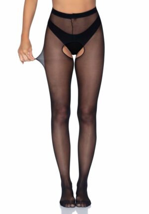 Sheer Crotchless Pantyhose Plus Size