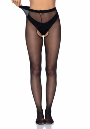 Sheer Crotchless Pantyhose Plus Size