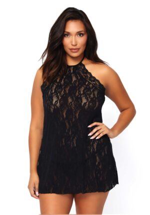 Floral Lace Halter Chemise +
