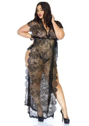 Lace Kaften Robe and Thong Plus Size