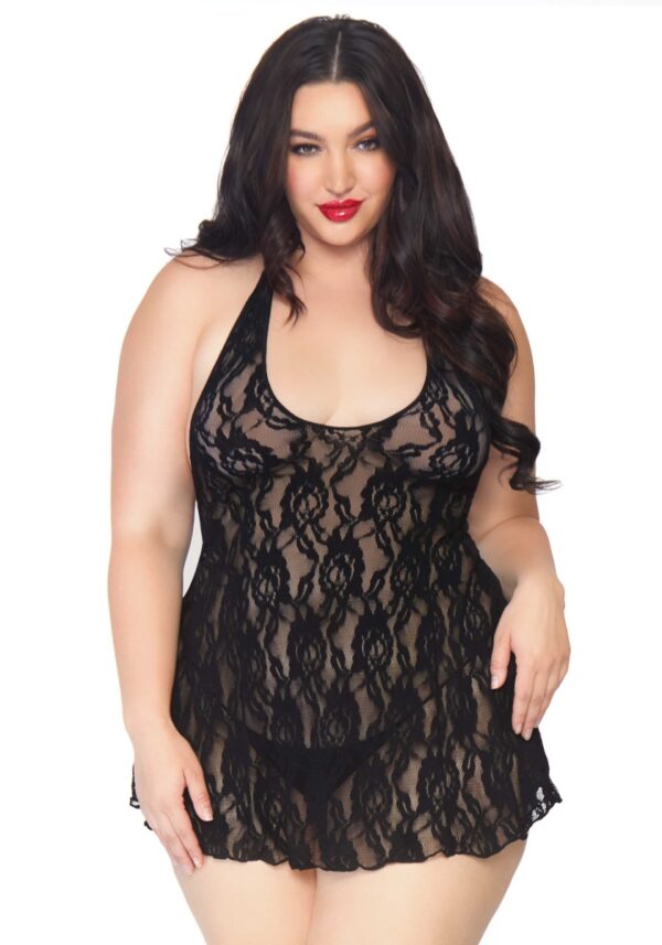 Halter Rose Lace Dress +